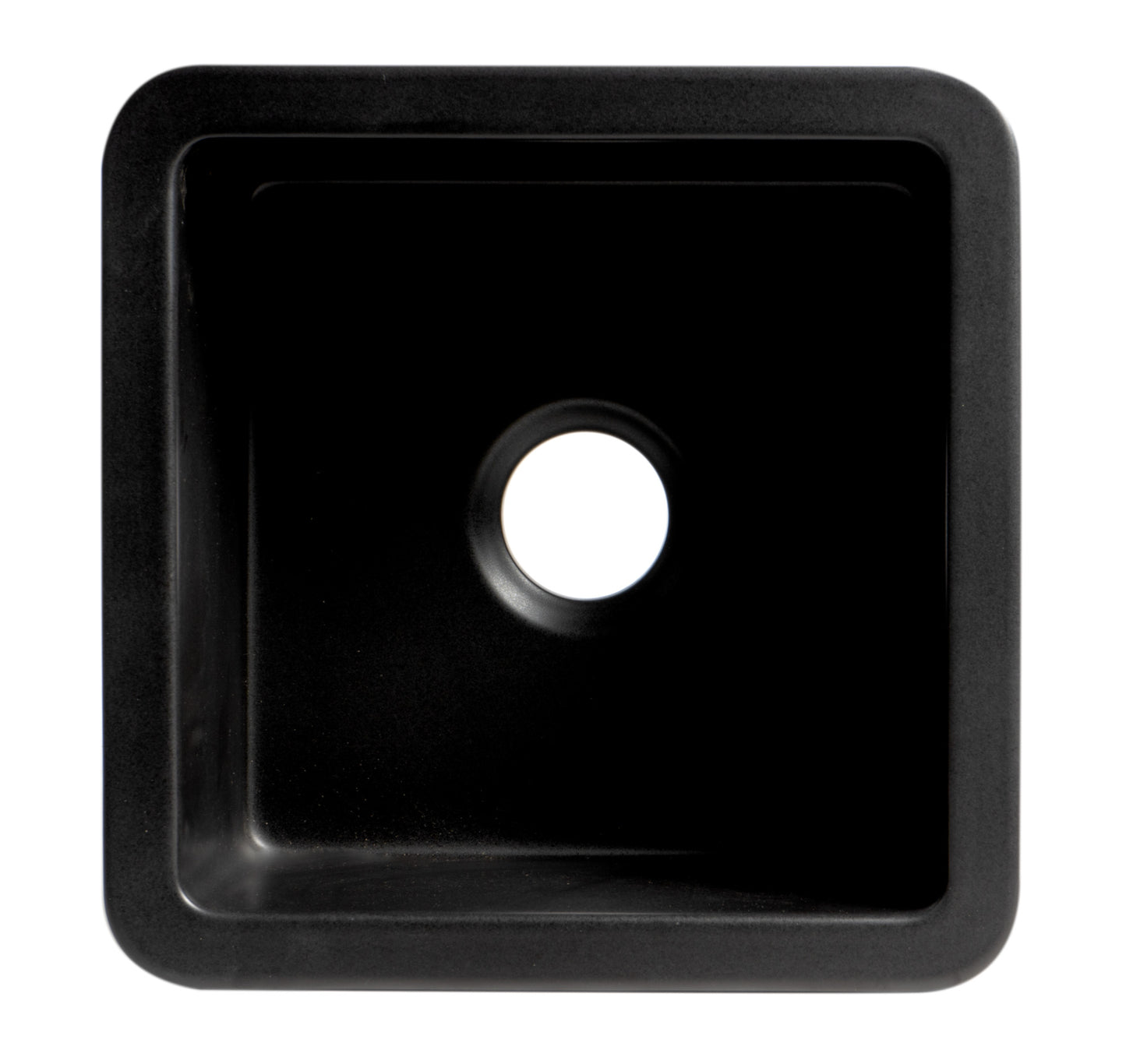 ALFI brand Black Matte Square 18" x 18" Undermount / Drop In Fireclay Prep Sink