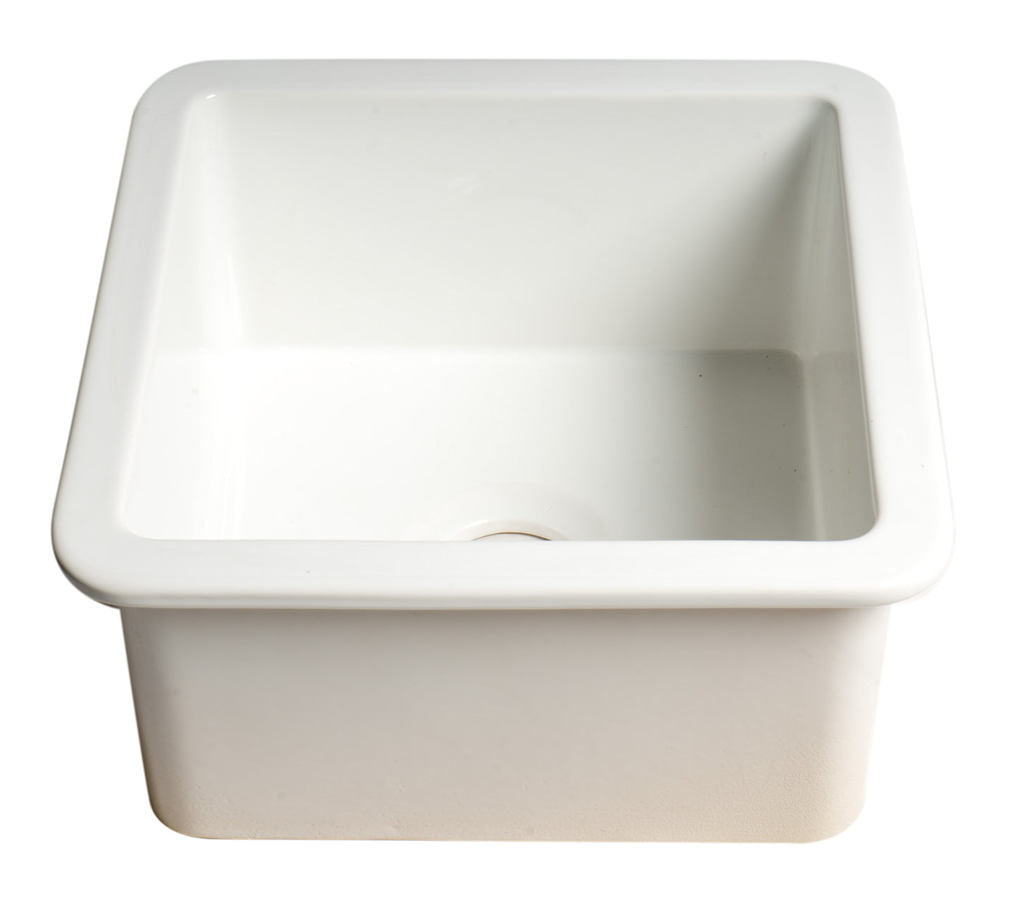 ALFI brand White Square 18" x 18" Undermount / Drop In Fireclay Prep Sink
