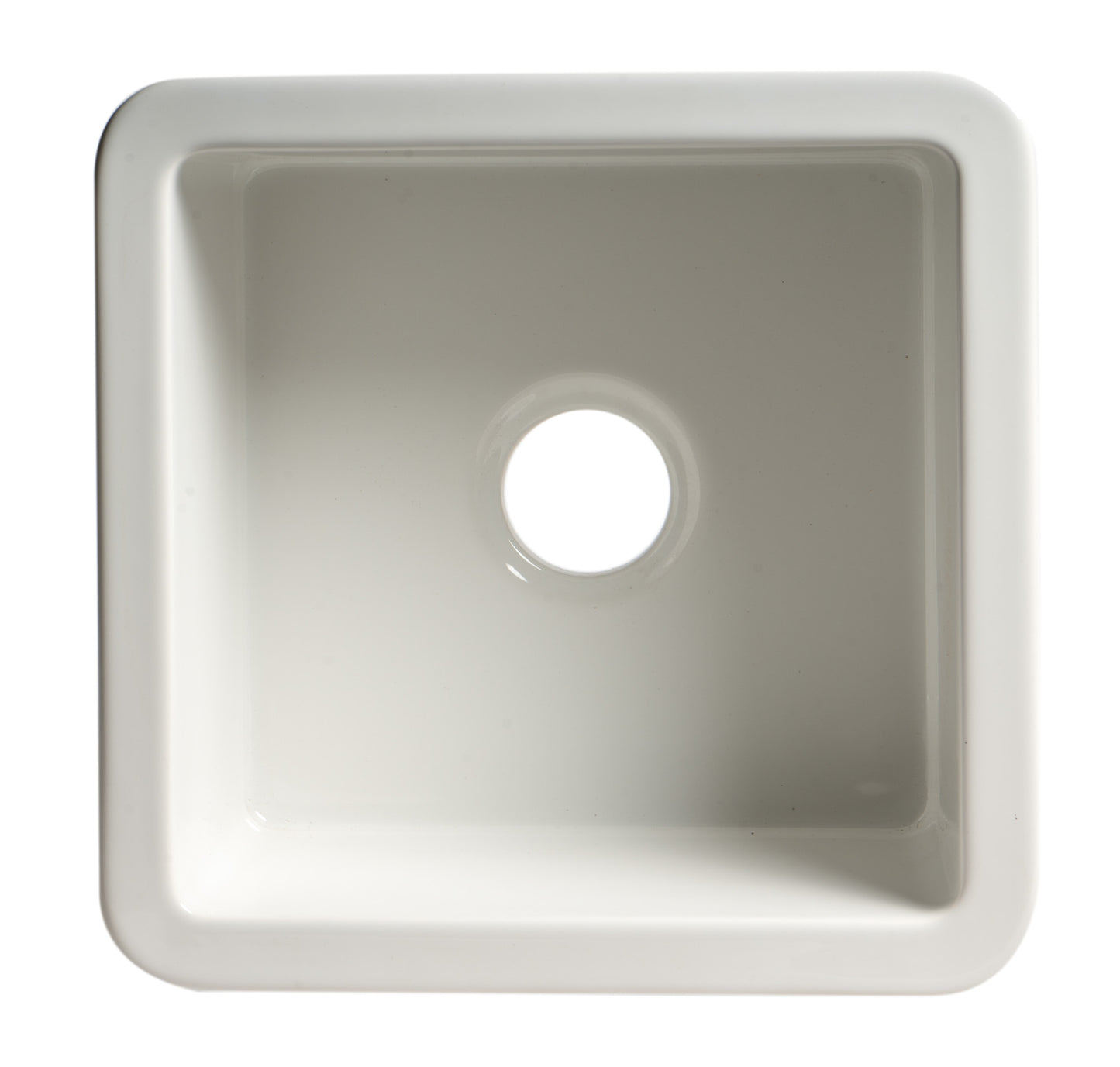 ALFI brand White Square 18" x 18" Undermount / Drop In Fireclay Prep Sink