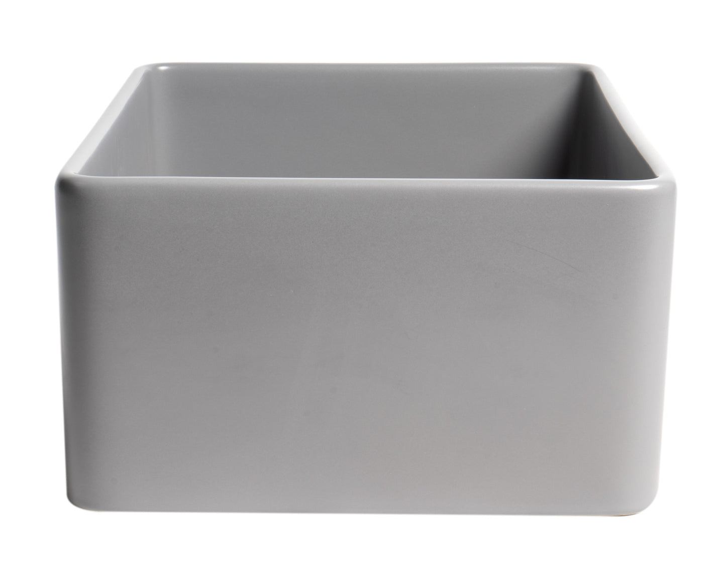 ALFI brand Gray Matte Smooth Apron 24" x 18" Single Bowl Fireclay Farm Sink