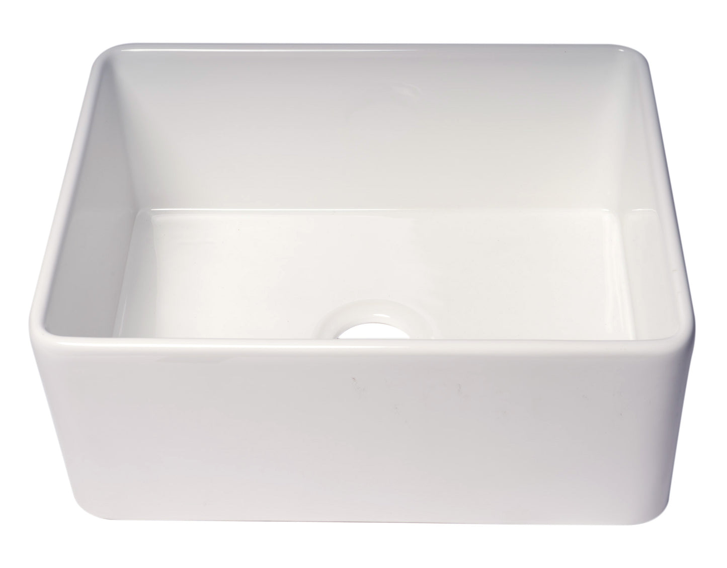 ALFI brand 24" Thin Wall Single Bowl Smooth Apron Fireclay Kitchen Farm Sink