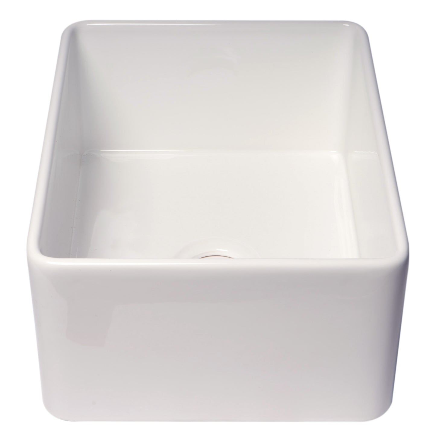 ALFI brand 24" Thin Wall Single Bowl Smooth Apron Fireclay Kitchen Farm Sink