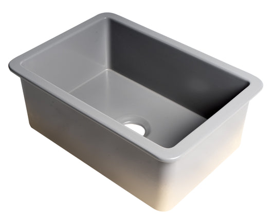 ALFI brand Gray 27" x 18" Fireclay Undermount / Drop In Firelcay Kitchen Sink