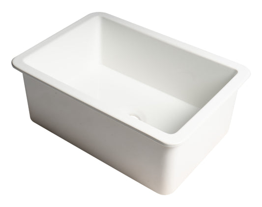 ALFI brand White 27" x 18" Fireclay Undermount / Drop In Firelcay Kitchen Sink