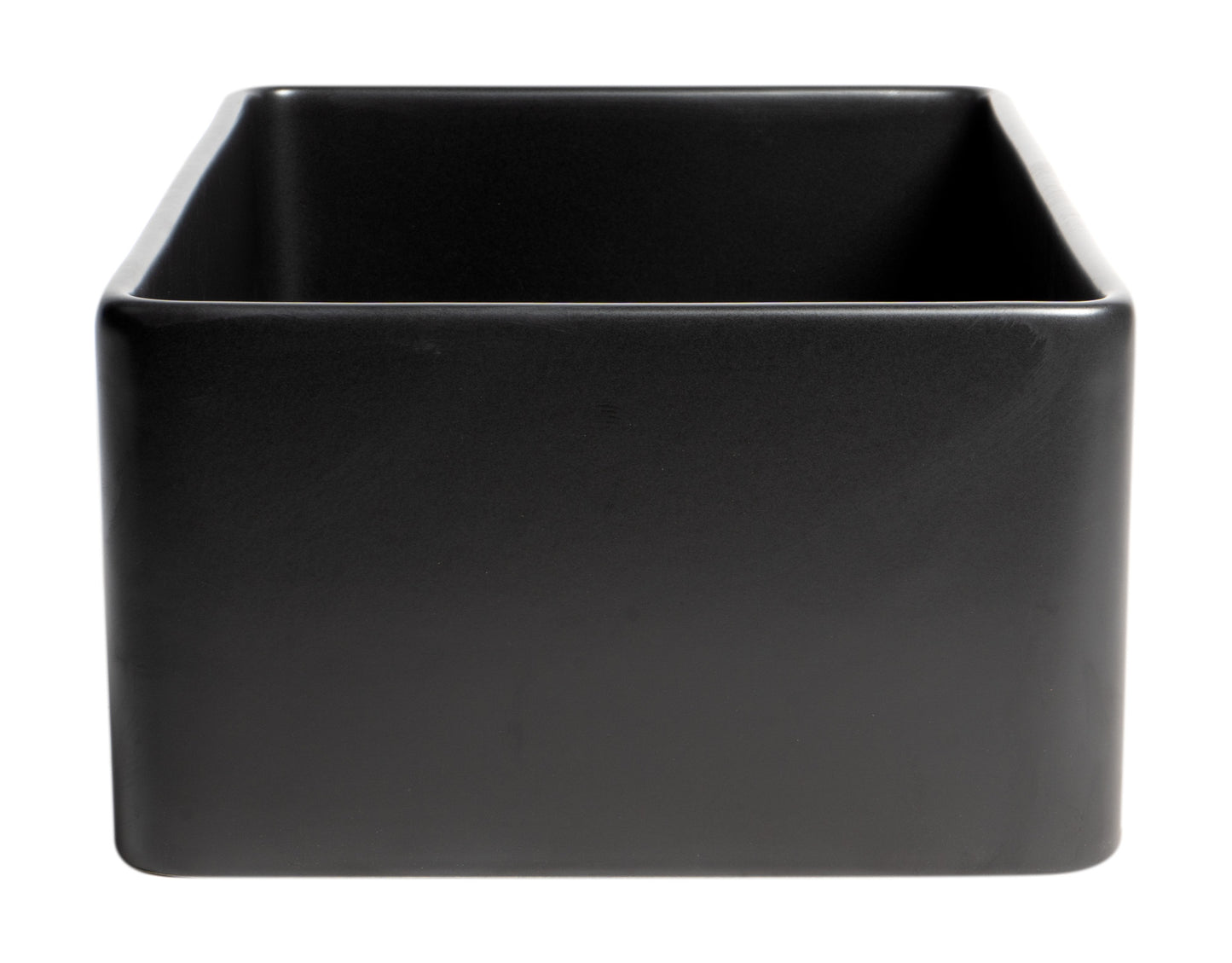 ALFI brand Black Matte Smooth Apron 30" x 18" Single Bowl Fireclay Farm Sink