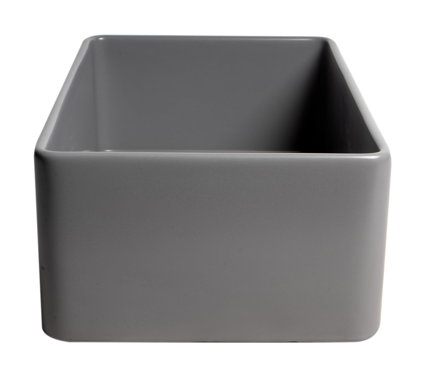 ALFI brand Gray Matte Smooth Apron 33" x 18" Single Bowl Fireclay Farm Sink