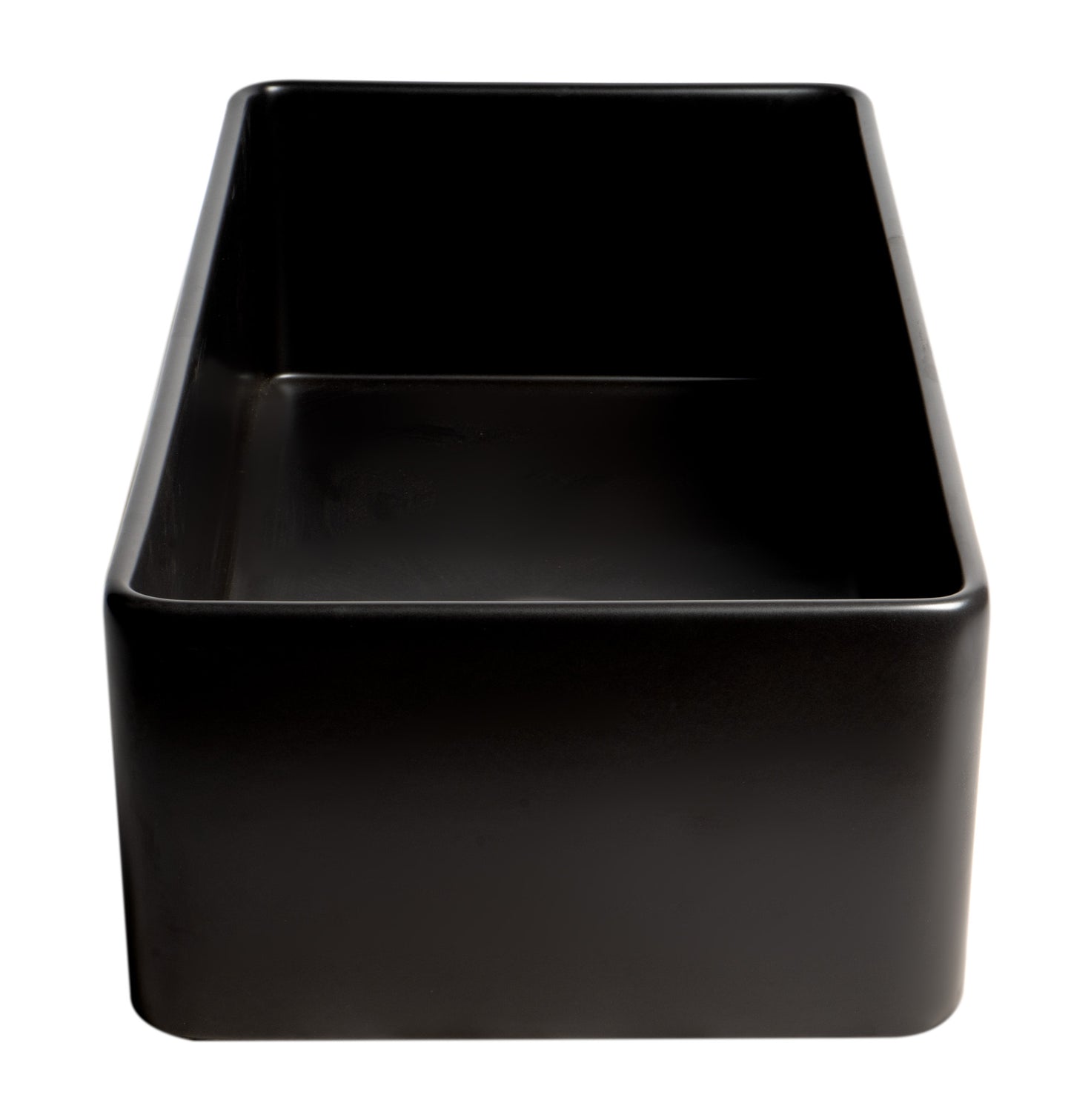 ALFI brand Black Matte Smooth Apron 36" x 18" Single Bowl Fireclay Farm Sink