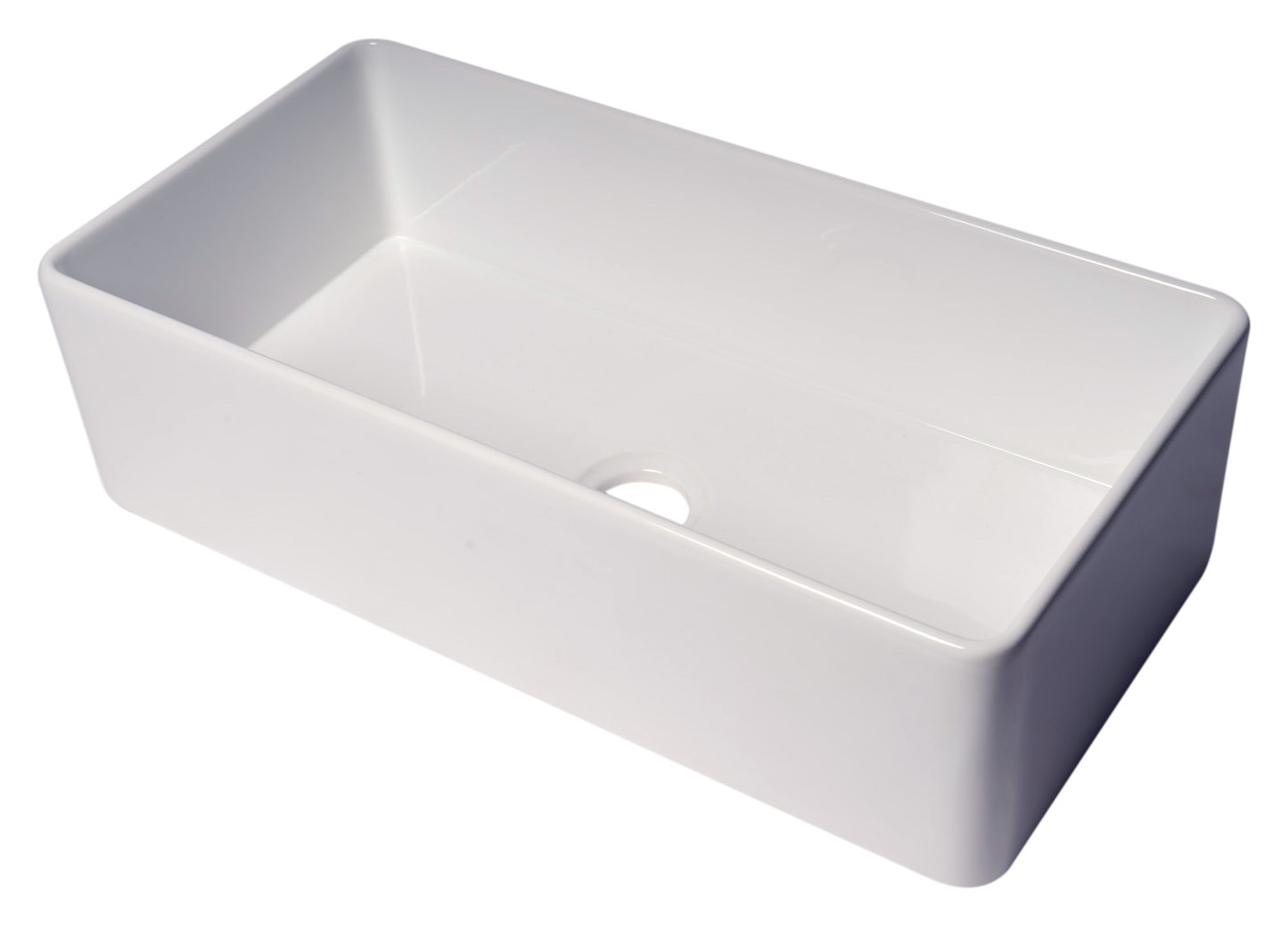 ALFI brand 36" Thin Wall Single Bowl Smooth Apron Fireclay Kitchen Farm Sink