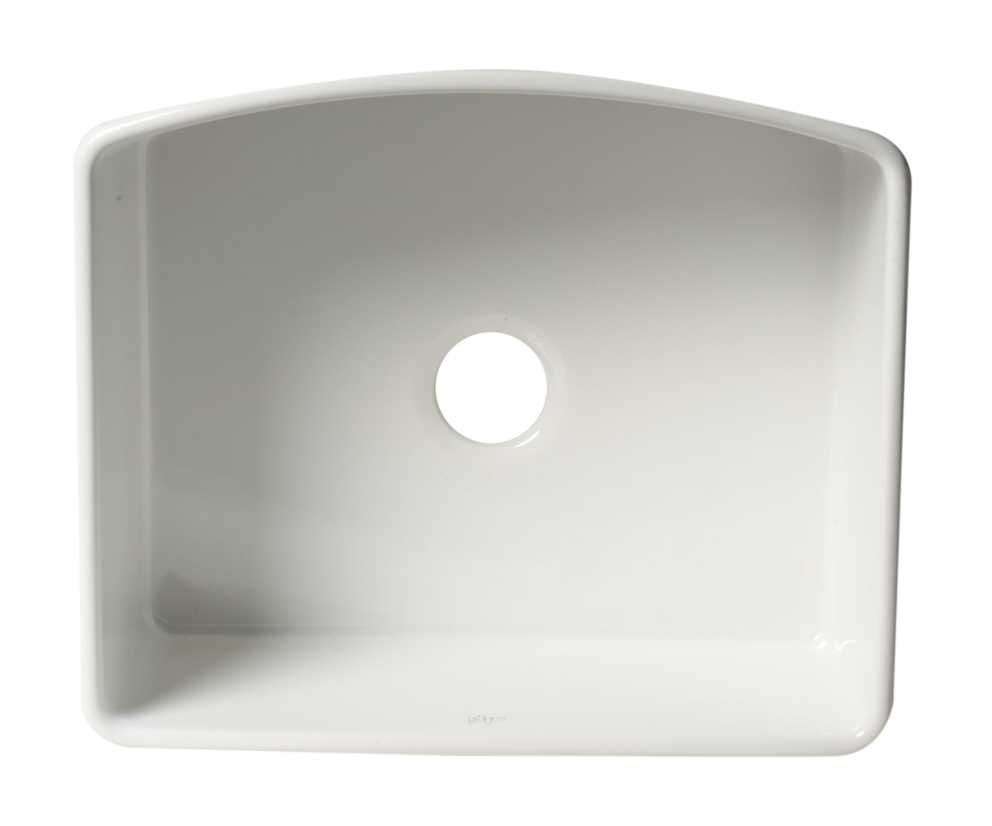 ALFI Brand Smooth Curved 24" x 20" Single Bowl Fireclay Farm Sink with Grid