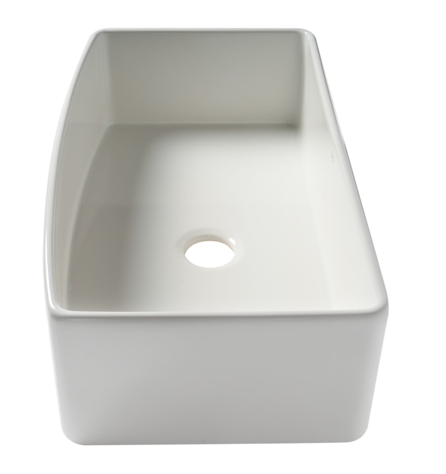 ALFI Brand Smooth Curved 36" x 20" Single Bowl Fireclay Farm Sink with Grid