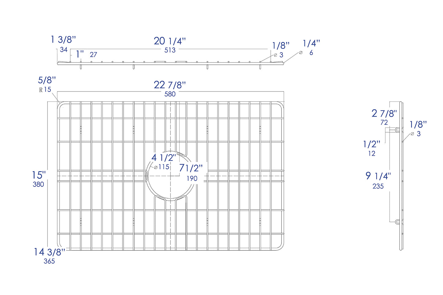 ALFI brand ABGR27 Stainless Steel Grid for ABF2718UD