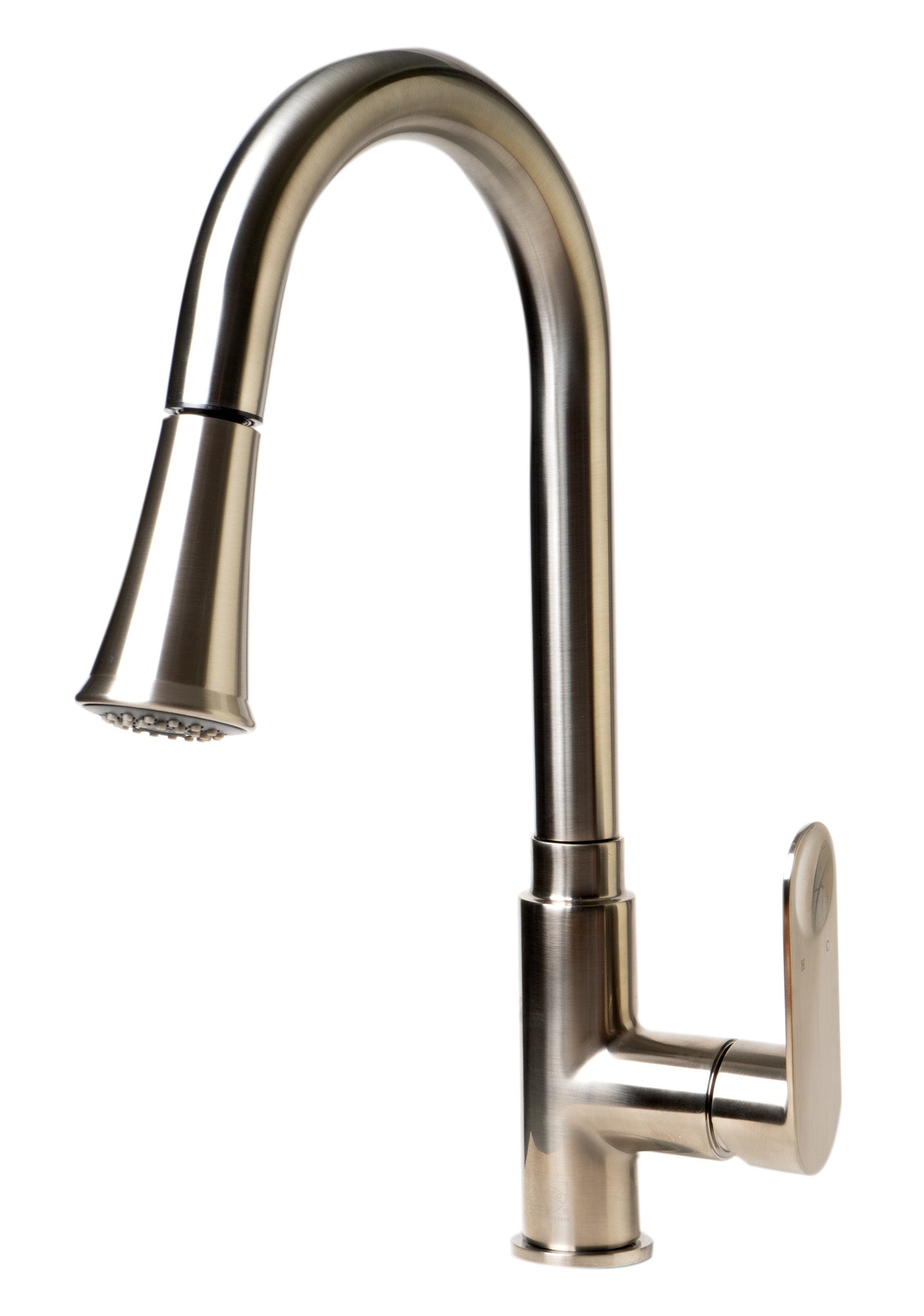 ALFI brand ABKF3480-BN Brushed Nickel Gooseneck Pull Down Kitchen Faucet