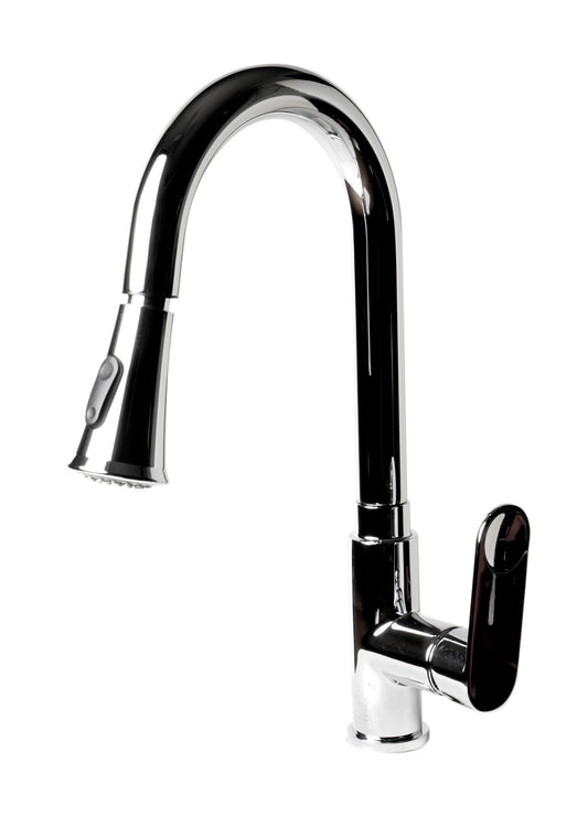 ALFI brand ABKF3480-PC Polished Chrome Gooseneck Pull Down Kitchen Faucet