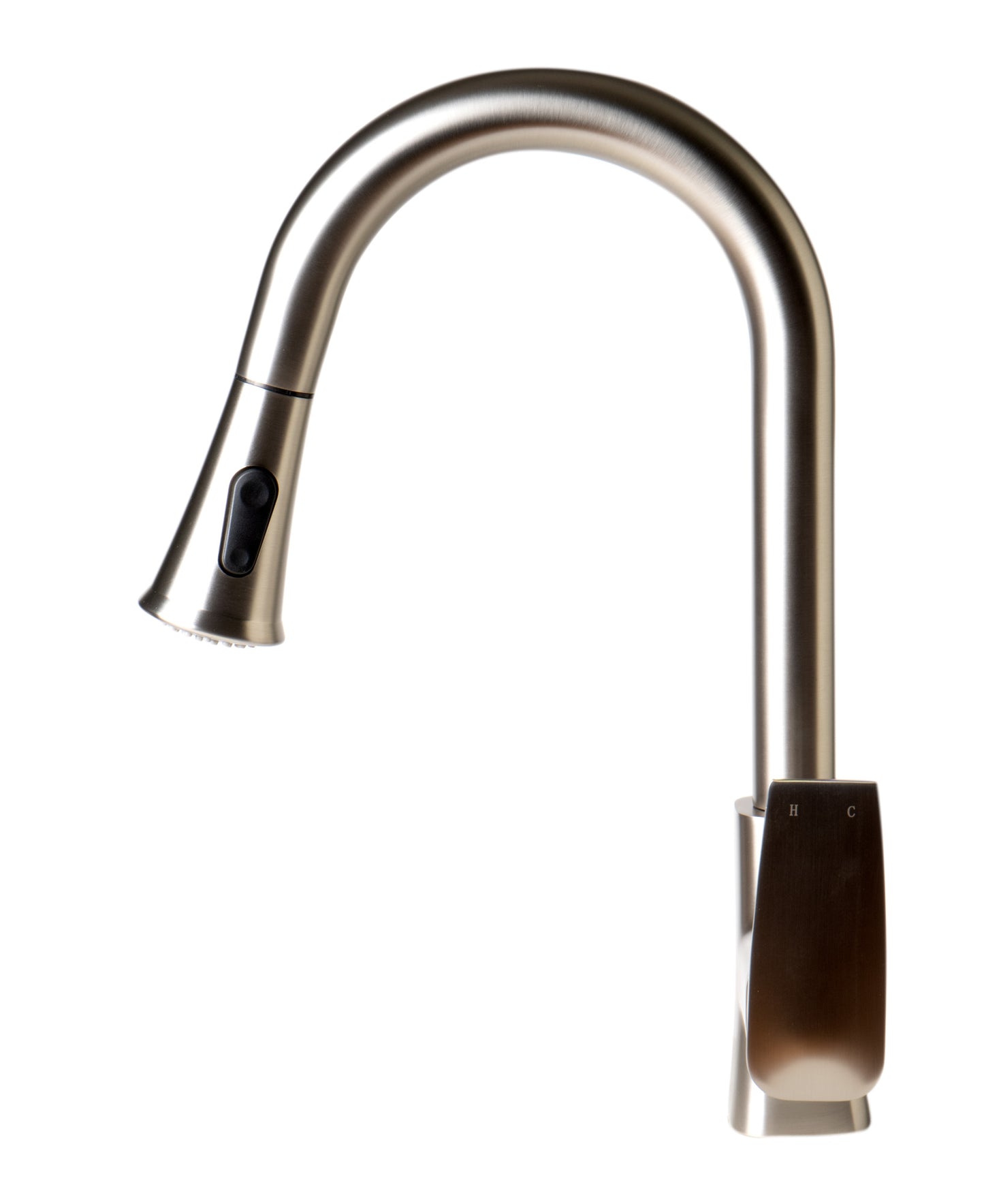 ALFI brand ABKF3889-BN Brushed Nickel Square Gooseneck Pull Down Kitchen Faucet