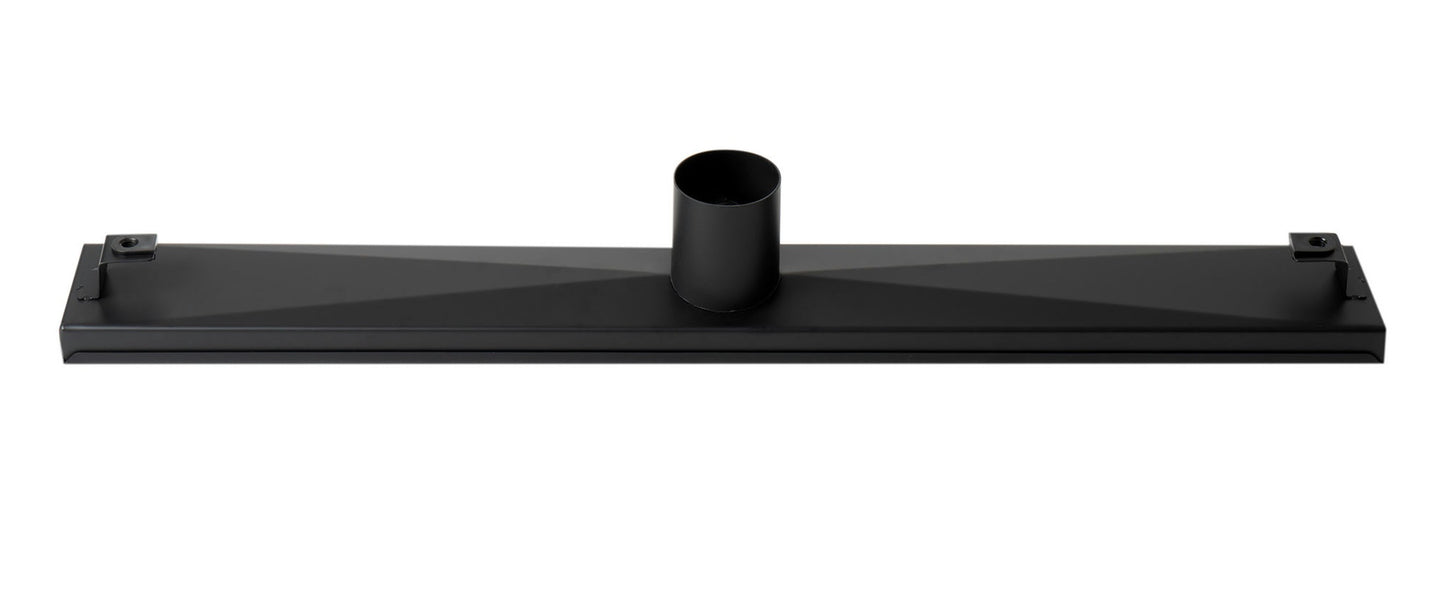 ALFI brand 24" Black Matte Stainless Steel Linear Shower Drain with Solid Cover