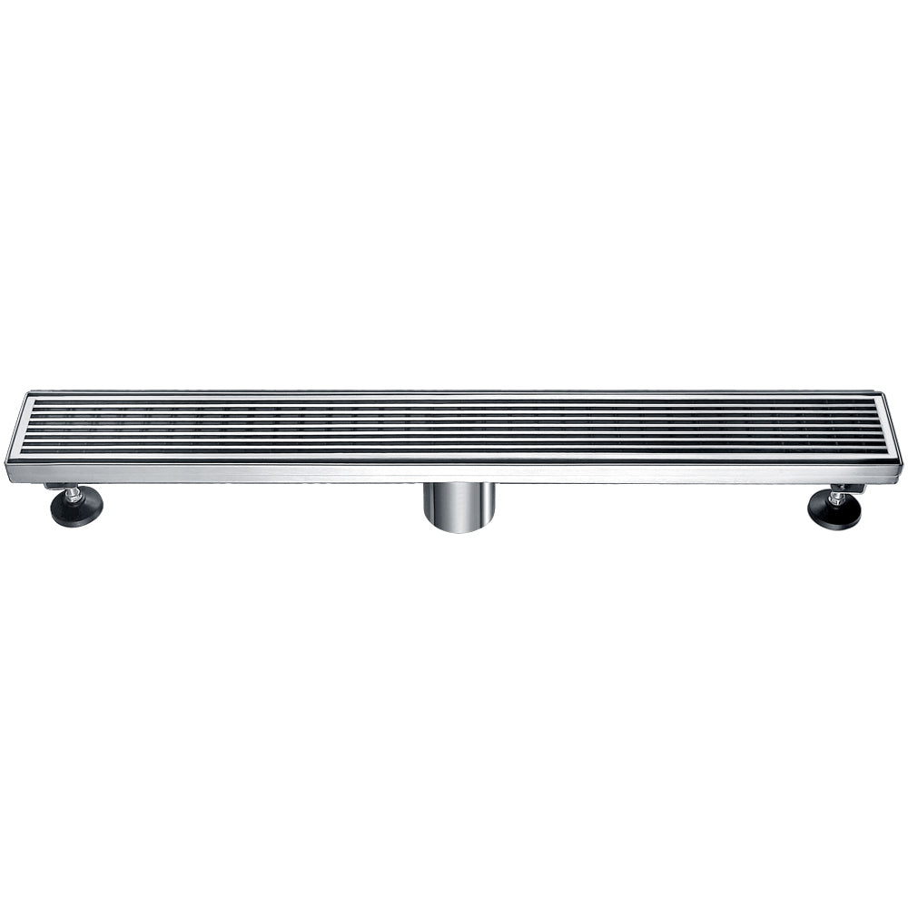 ALFI brand 24" Modern Stainless Steel Linear Shower Drain with Groove Lines