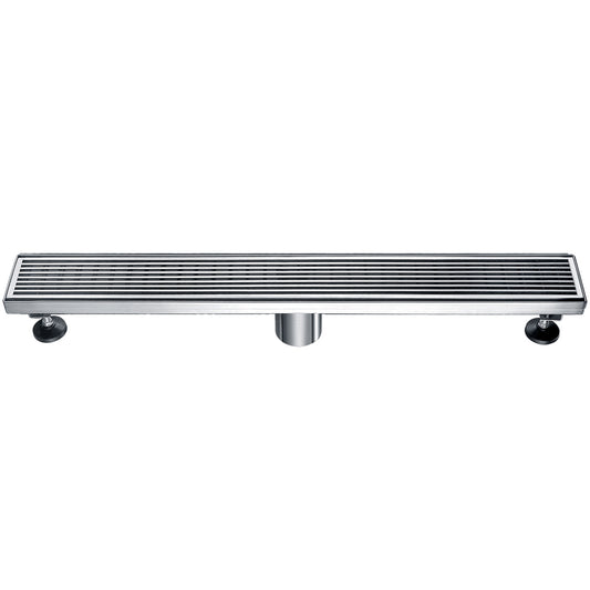 ALFI brand 24" Modern Stainless Steel Linear Shower Drain with Groove Lines