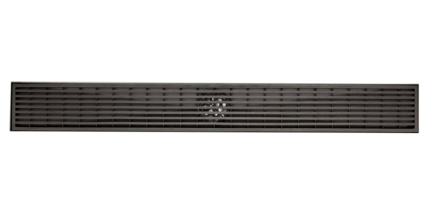 ALFI brand 24" Modern Stainless Steel Linear Shower Drain with Groove Lines