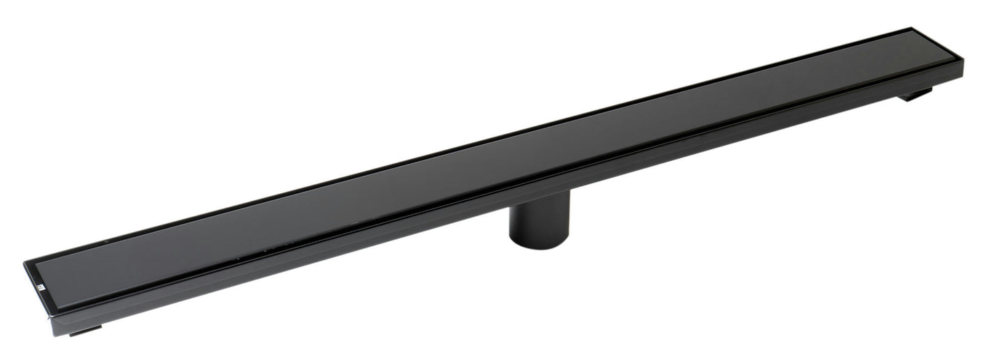 ALFI brand 32" Black Matte Stainless Steel Linear Shower Drain with Solid Cover
