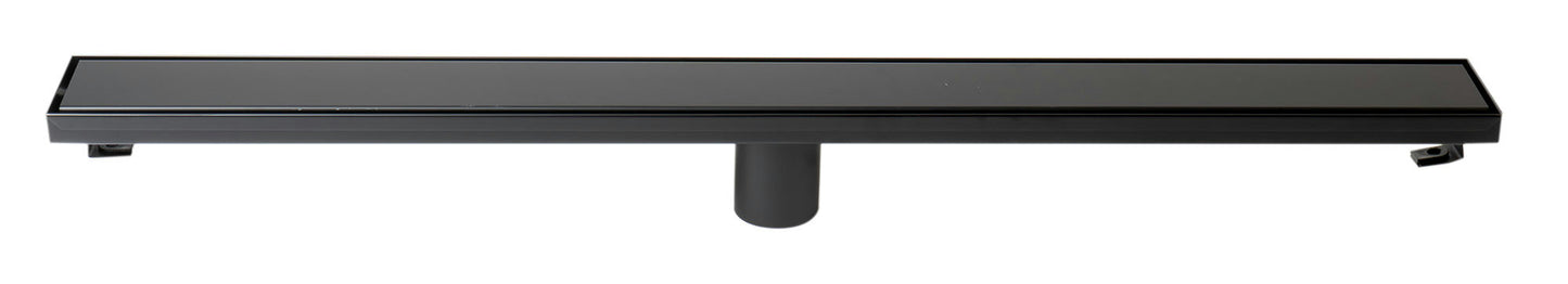 ALFI brand 32" Black Matte Stainless Steel Linear Shower Drain with Solid Cover