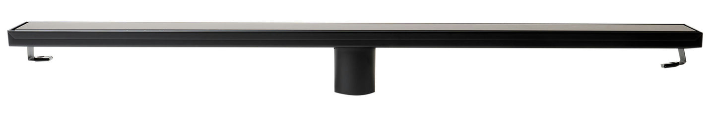 ALFI brand 32" Black Matte Stainless Steel Linear Shower Drain with Solid Cover