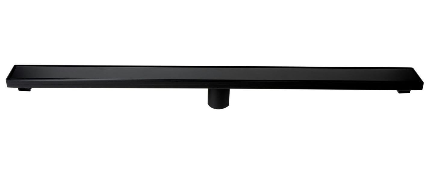 ALFI brand 36" Black Matte Stainless Steel Linear Shower Drain with Solid Cover