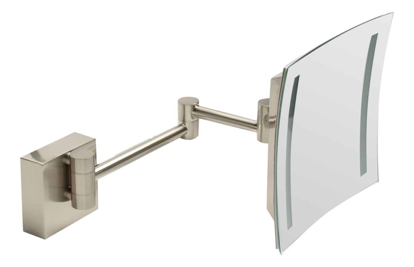 ALFI brand Brushed NickelÂ Wall Mount Square Cosmetic Mirror with Light