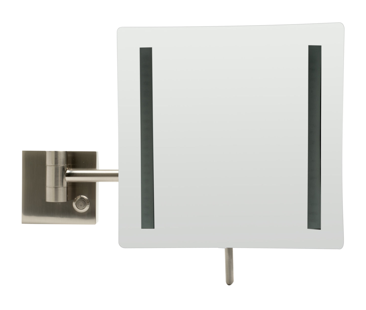 ALFI brand Brushed NickelÂ Wall Mount Square Cosmetic Mirror with Light