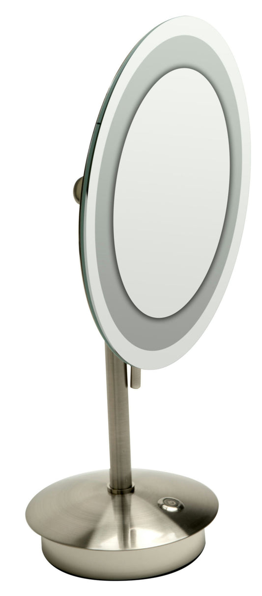 ALFI brandÂ Tabletop Round 9" 5x Magnifying Cosmetic Mirror with Light