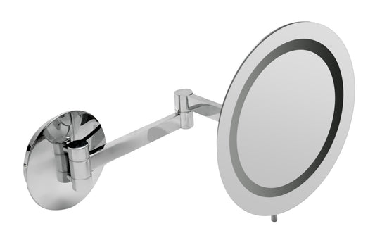 ALFI brandÂ Wall Mount Round 9" 5x Magnifying Cosmetic Mirror with Light