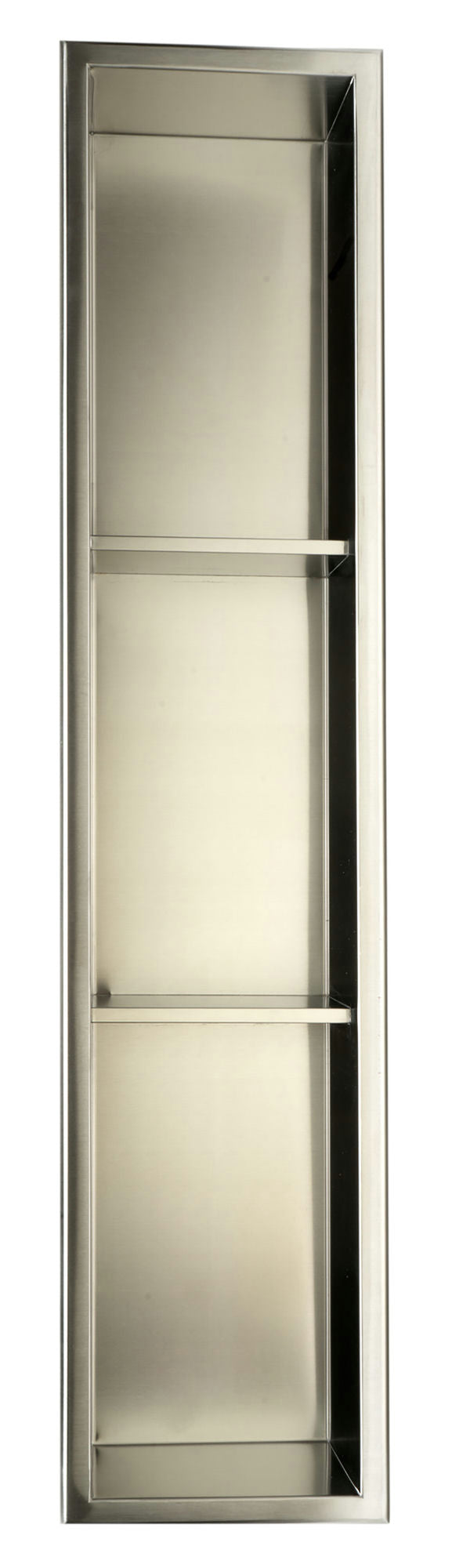 ALFI brand 8 x 36 Brushed Vertical Triple Shelf Bath Shower Niche