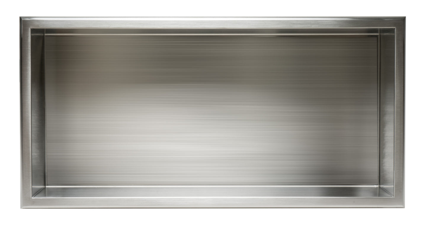 ALFI brand 24 x 12 Brushed Horizontal Single Shelf Bath Shower Niche