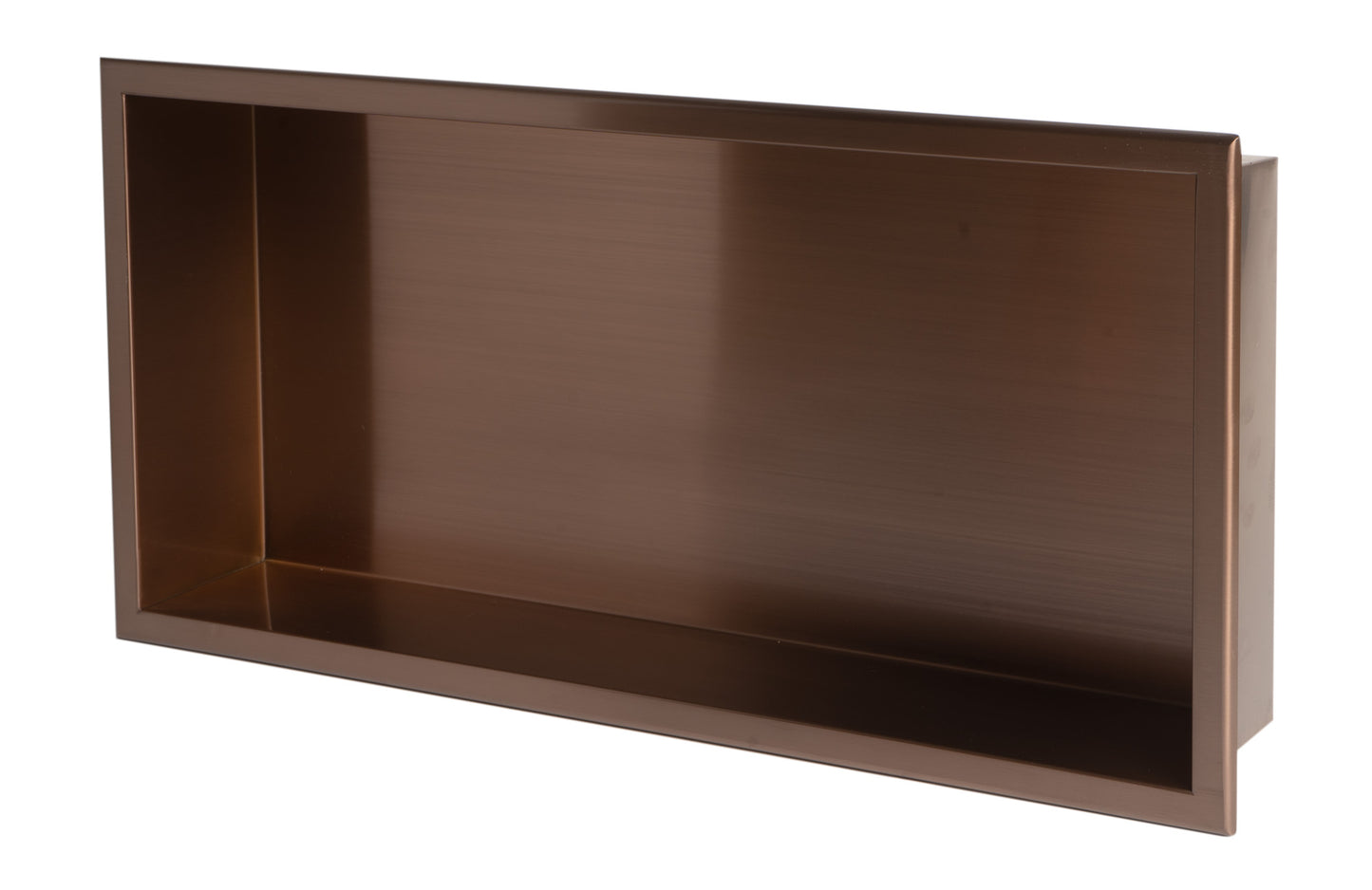 ALFI brand 24" x 12" Brushed Copper PVD Horizontal Single Shelf Shower Niche