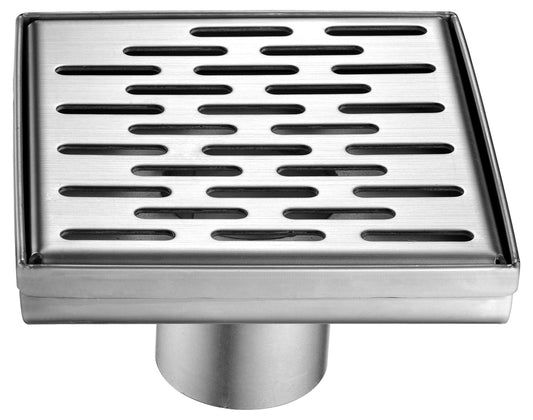 ALFI brand ABSD55C 5" x 5" Modern Square Shower Drain with Groove Holes