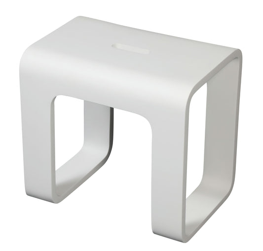 ALFI brand ABST99 White Matte Solid Surface Resin Bathroom / Shower Stool