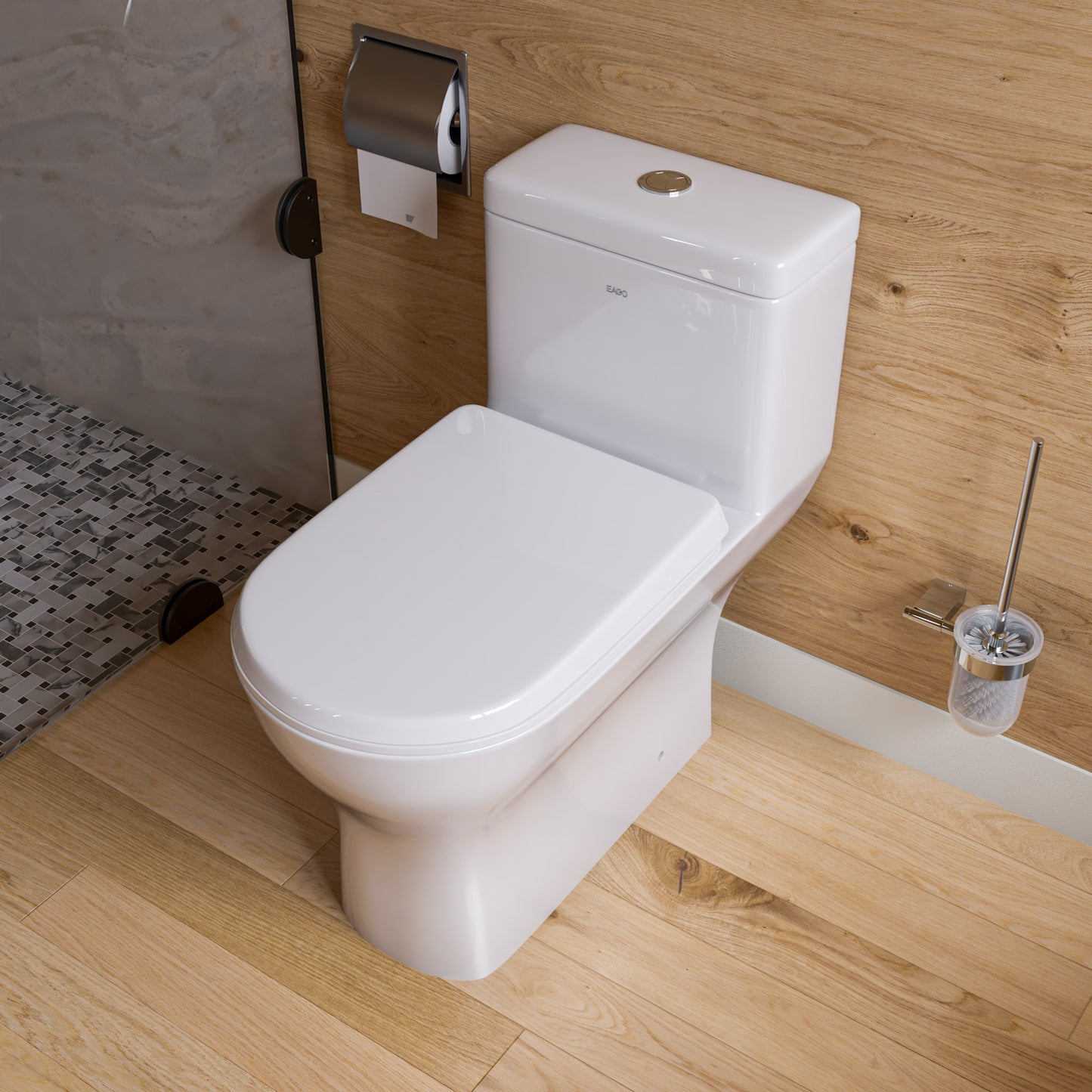 ALFI brand Brushed Stainless Steel Recessed Toilet Paper Holder with Cover