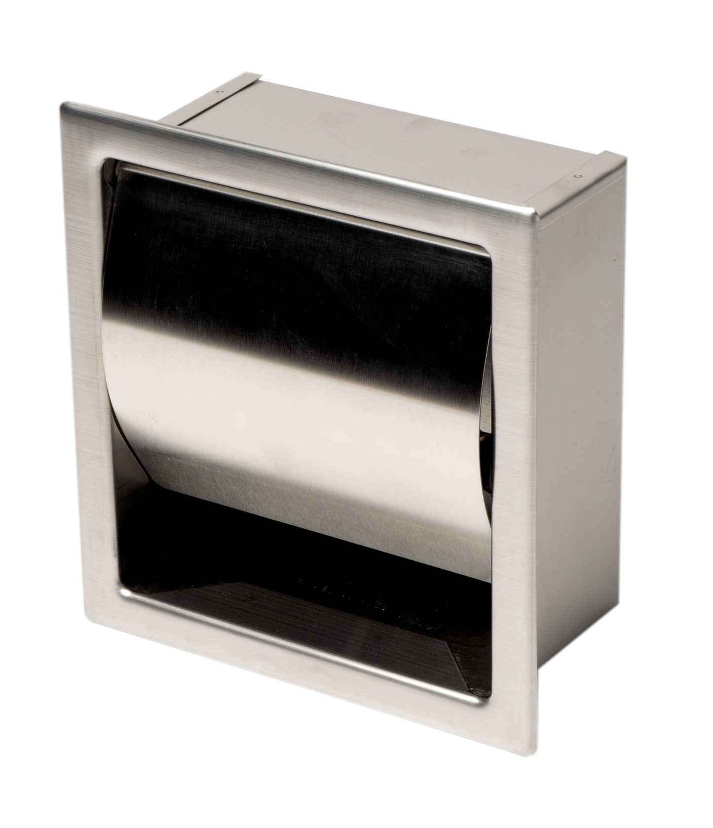 ALFI brand Brushed Stainless Steel Recessed Toilet Paper Holder with Cover