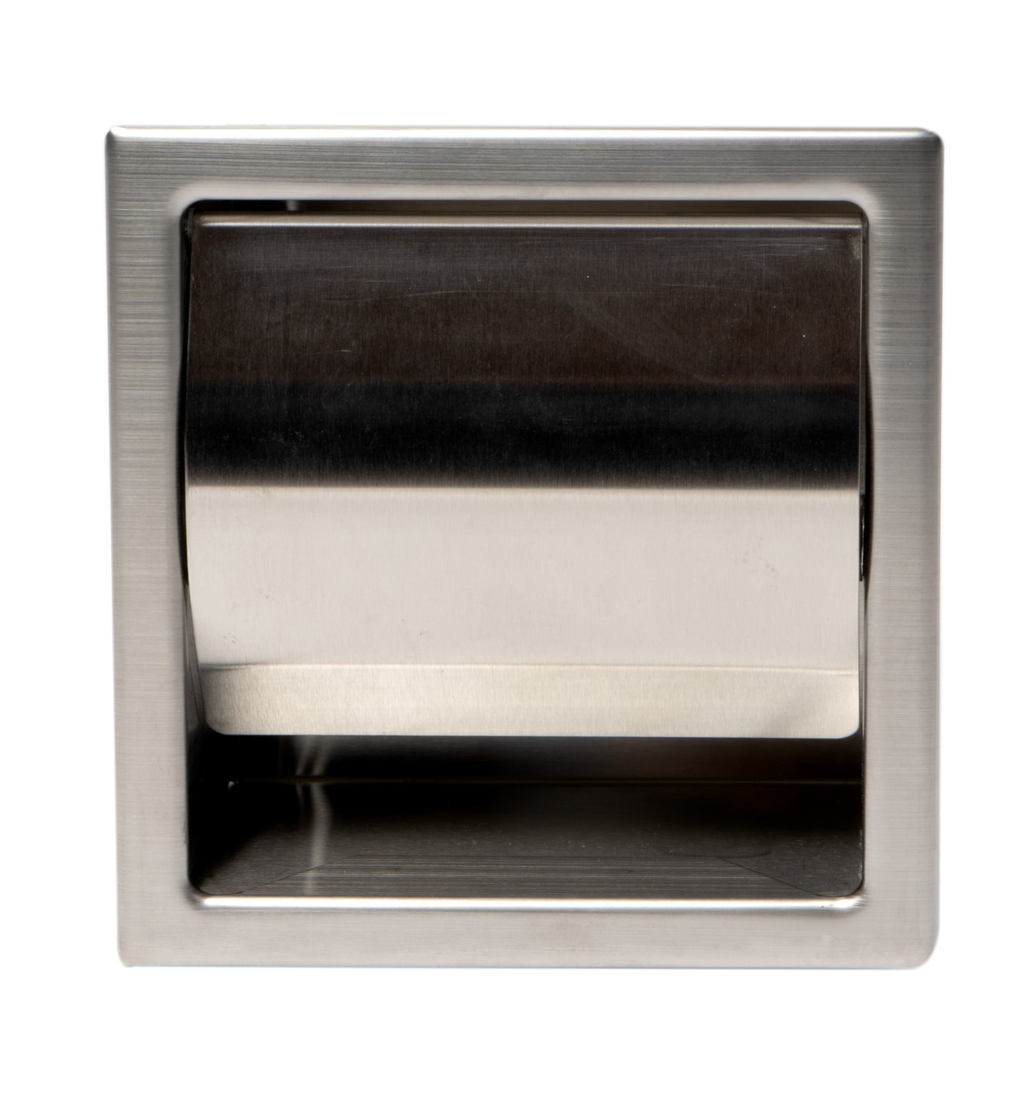 ALFI brand Brushed Stainless Steel Recessed Toilet Paper Holder with Cover