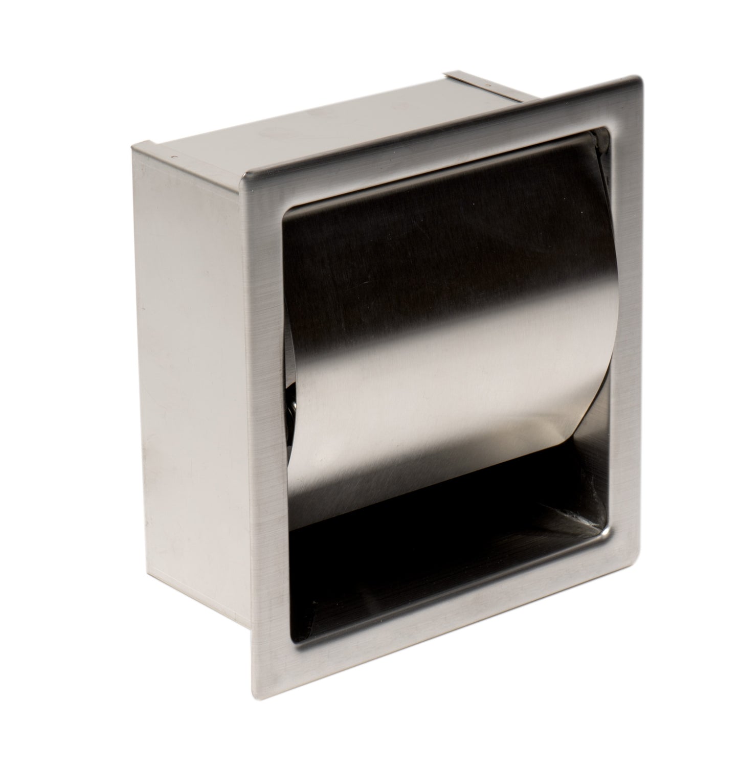 ALFI brand Brushed Stainless Steel Recessed Toilet Paper Holder with Cover