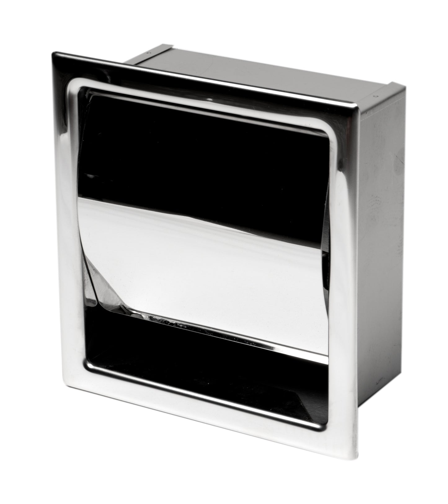 ALFI brand Polished Stainless Steel Recessed Toilet Paper Holder with Cover