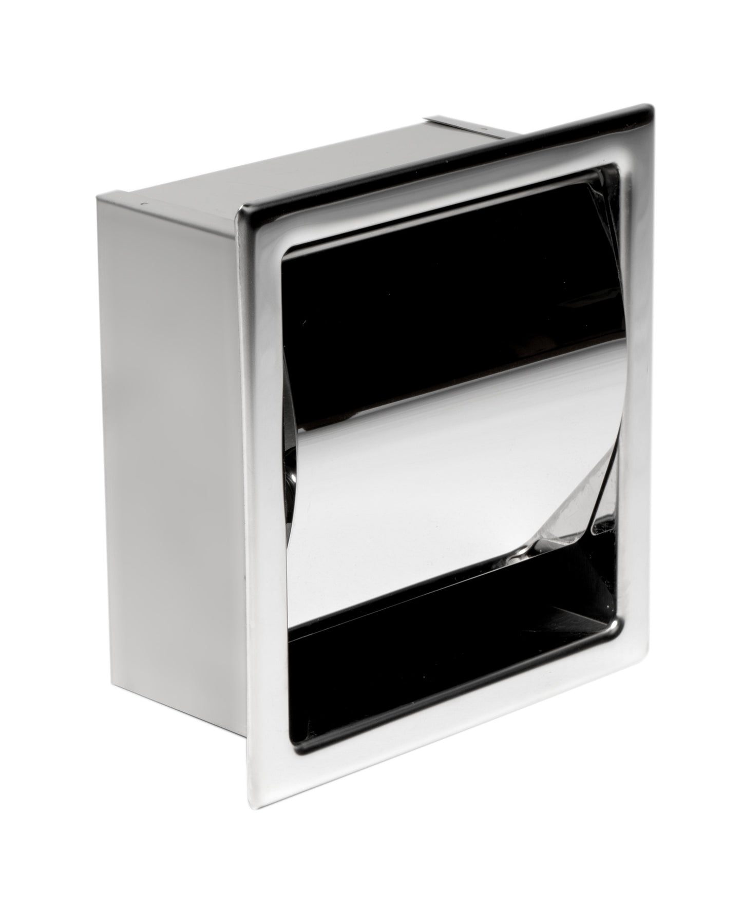 ALFI brand Polished Stainless Steel Recessed Toilet Paper Holder with Cover