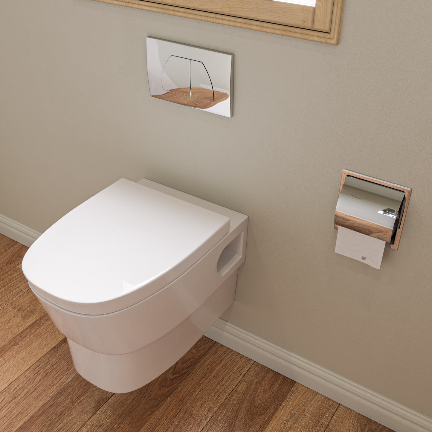 ALFI brand Polished Stainless Steel Recessed Toilet Paper Holder with Cover