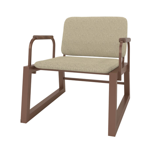 Whythe PU Leather Low Accent Chair 1.0 in Natural Linen & Corten