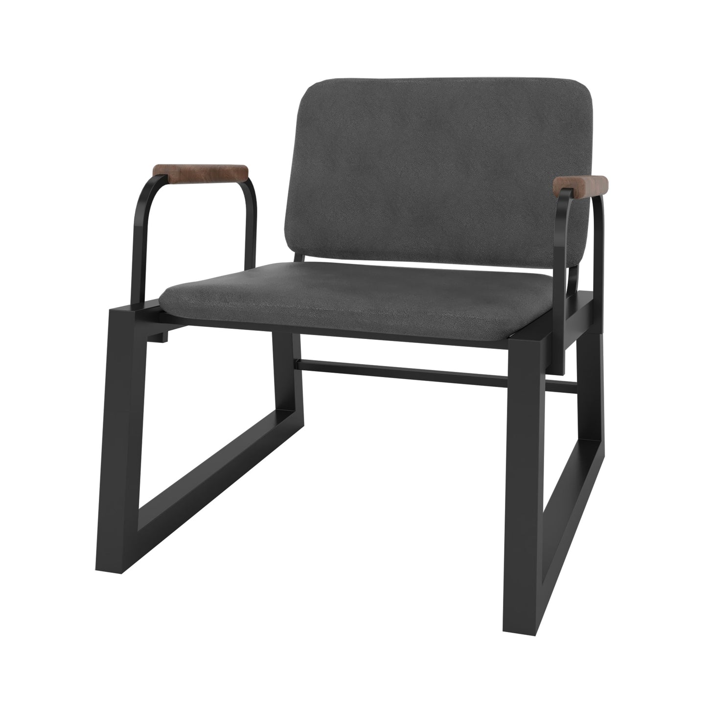 Whythe PU Leather Low Accent Chair 1.0 in Black