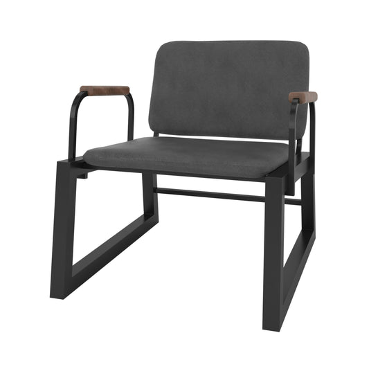 Whythe PU Leather Low Accent Chair 1.0 in Black