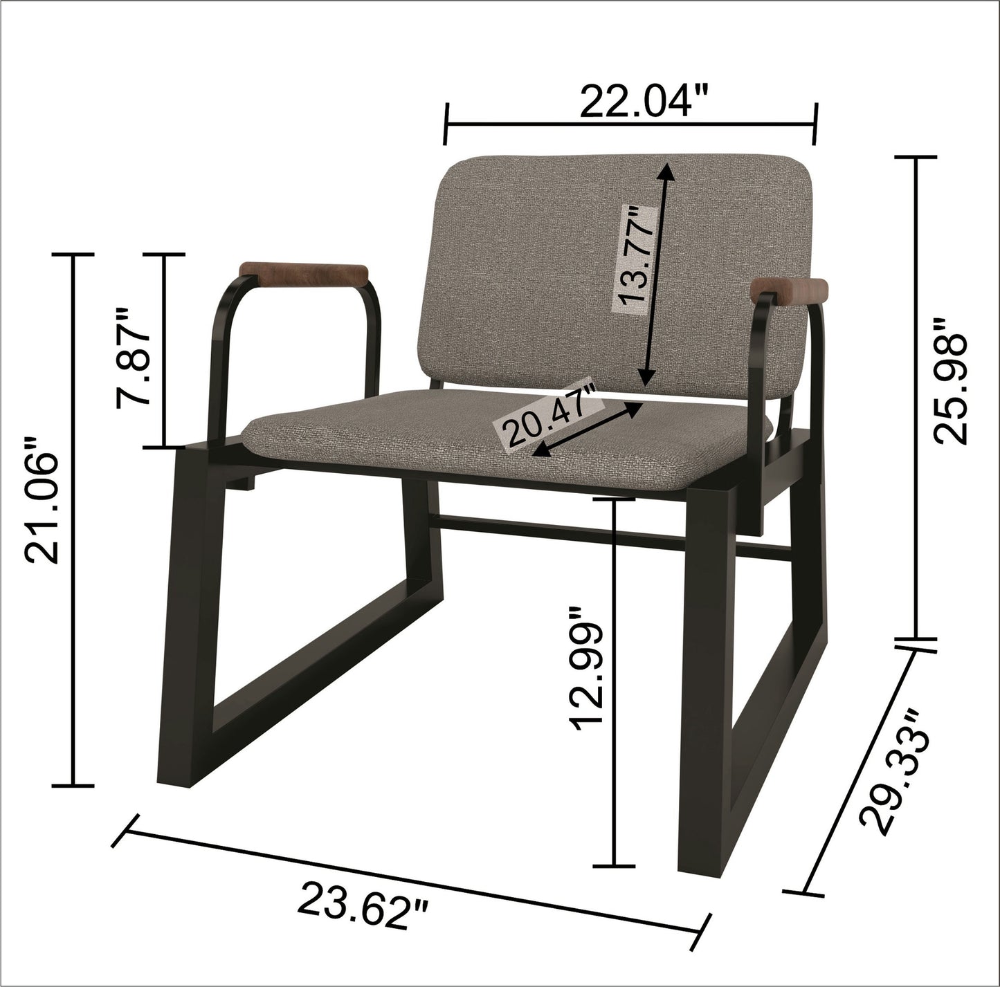 Whythe PU Leather Low Accent Chair 1.0 in Black