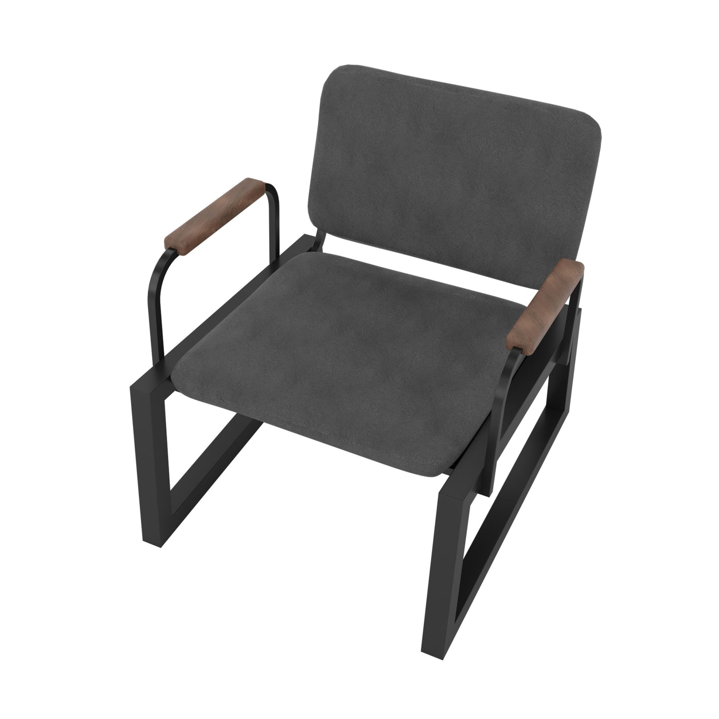 Whythe PU Leather Low Accent Chair 1.0 in Black