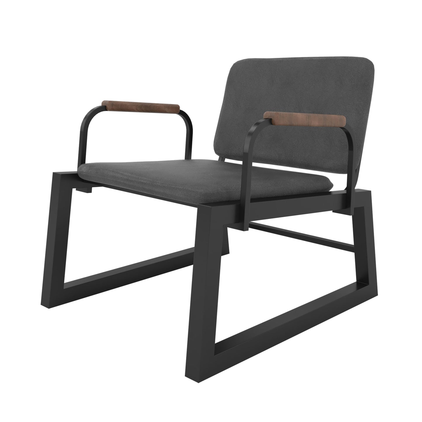 Whythe PU Leather Low Accent Chair 1.0 in Black