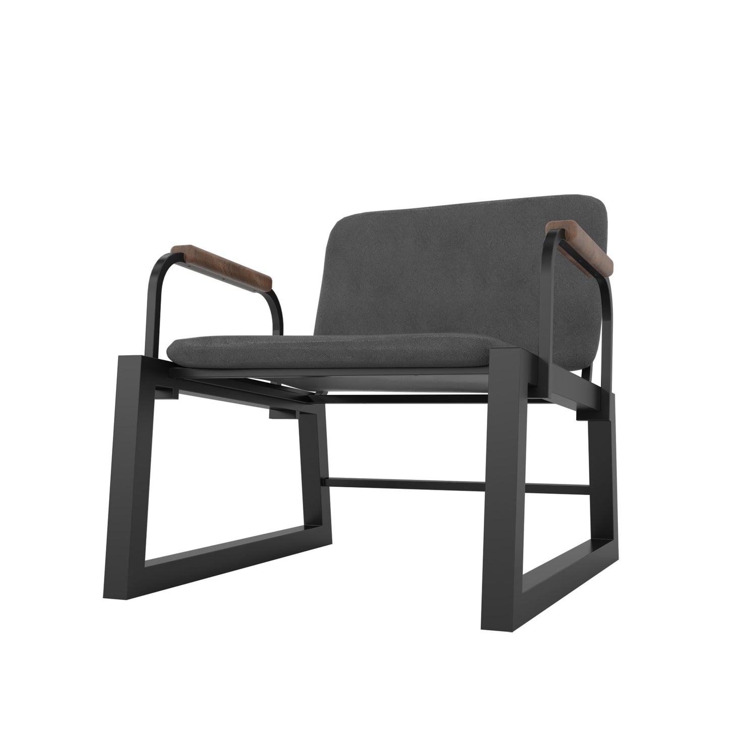 Whythe PU Leather Low Accent Chair 1.0 in Black