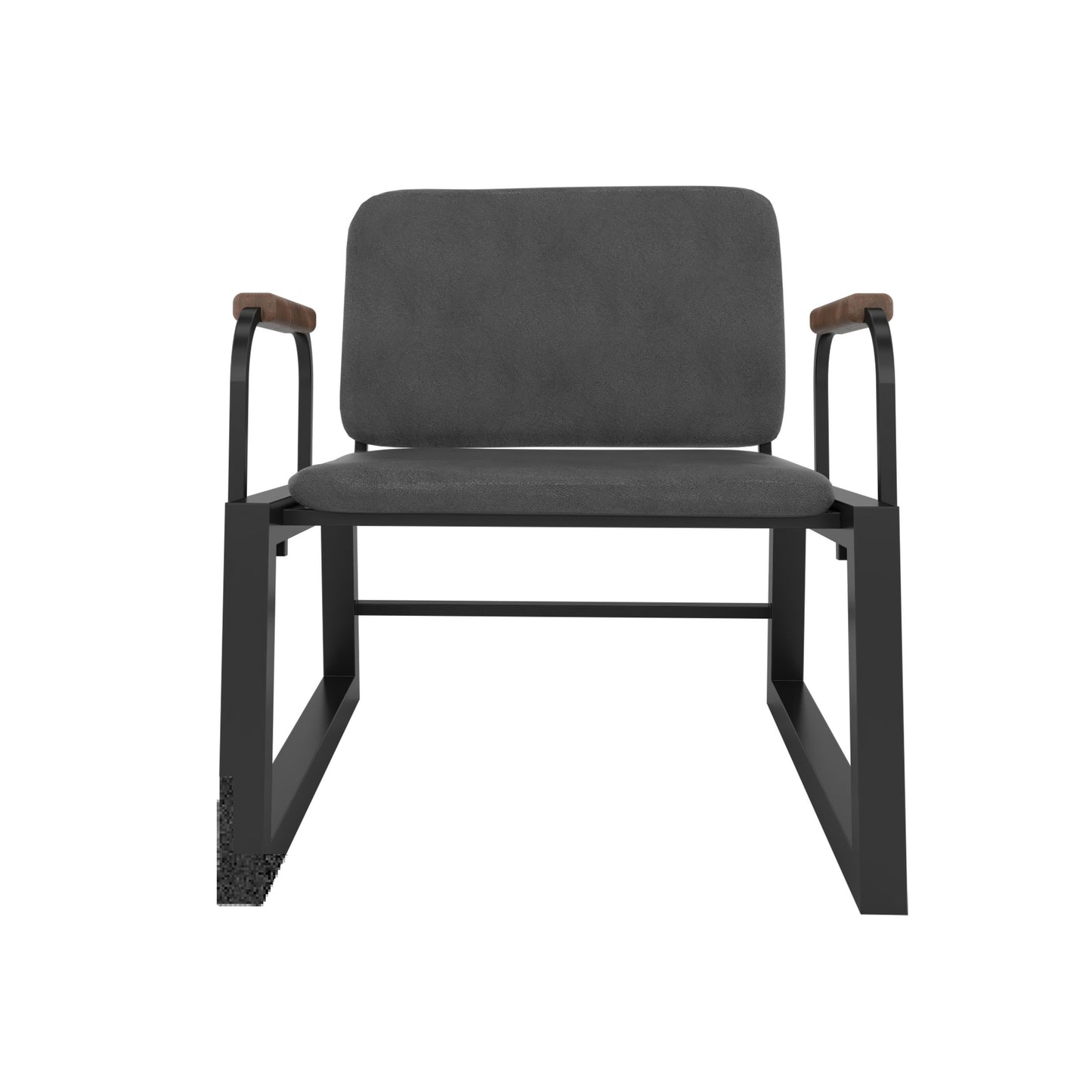 Whythe PU Leather Low Accent Chair 1.0 in Black